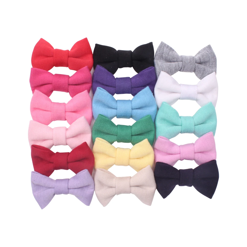 

2020 Cute 2" Cotton Bow Girl's Ponytail Hair Barrette Women DIY Hair Accessories Wholesale Hair Clip Headwear, Mixed colors