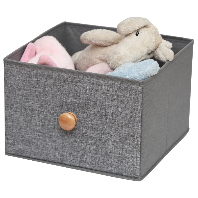 

All Star High Quality Foldable Clothing Non Woven Fabric Cube Storage Boxes for Home Organizer, Grey/customized color