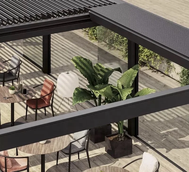 

Lianhong OEM Modern Aluminum Alloy Pergola bio climatic Enjoy Retractable Pavilion, Customized colors