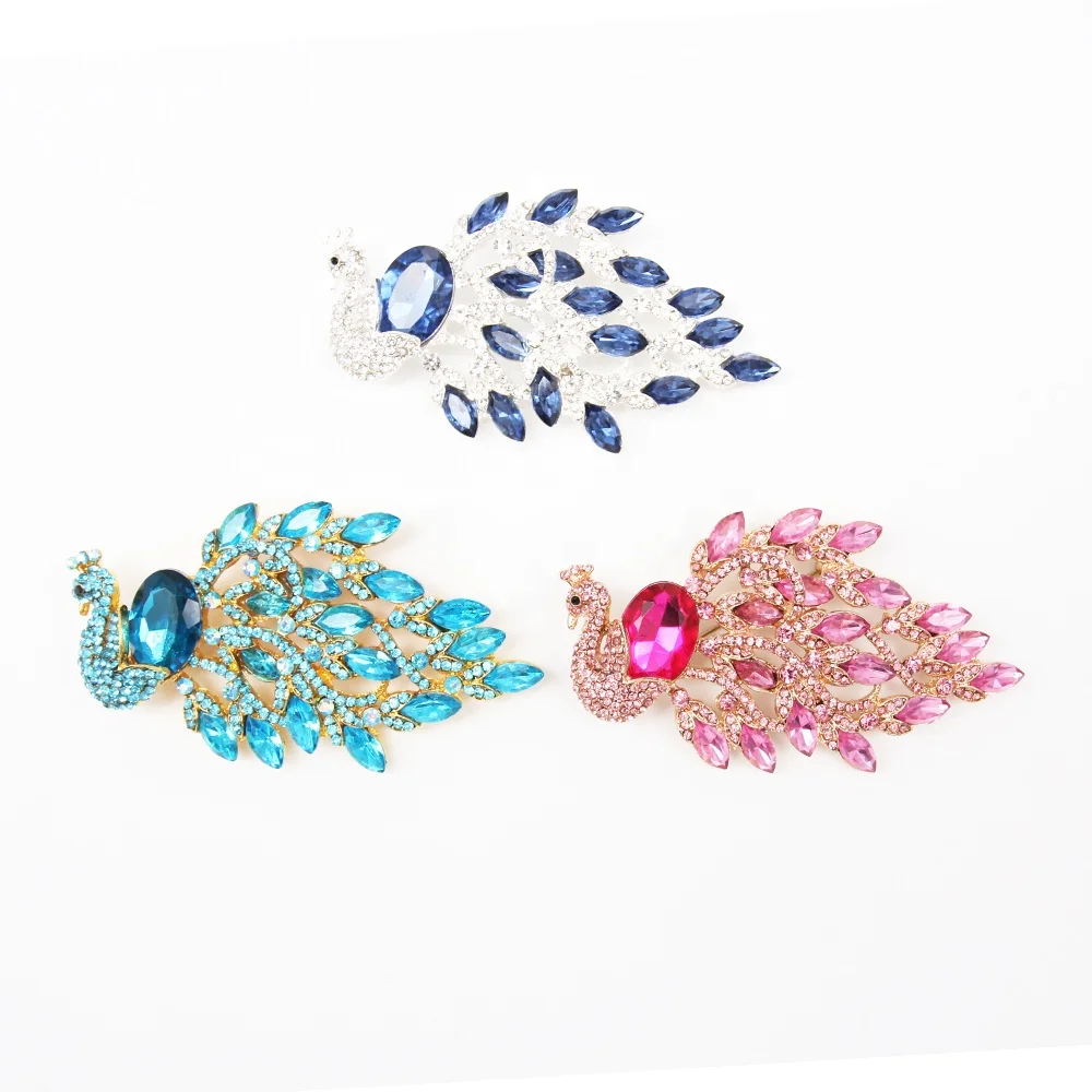 

Large Rhinestone Peacock Bird Crystal Brooch Animal Pins For Women Men Accessories, Various, as your choice