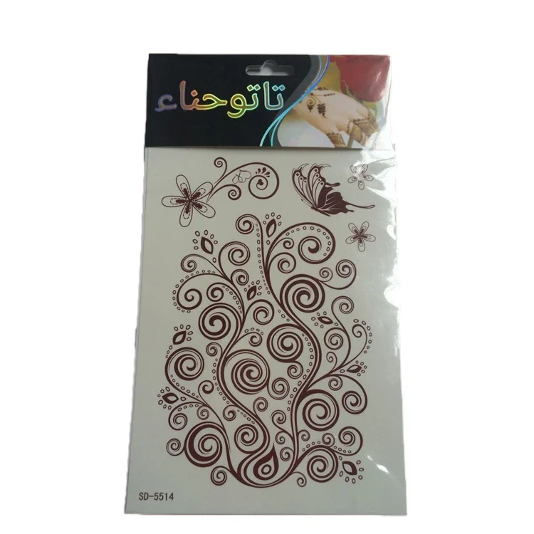 

Factory Custom Indian Brown Lace Henna Flower Tattoo Stickers Custom Tattoo Stickers