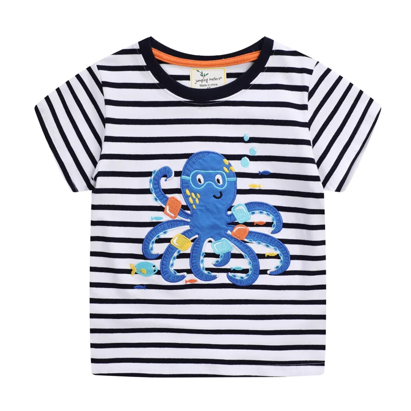 

Children's Round Neck Shirts Stripe T-Shirts Boys Tee, White
