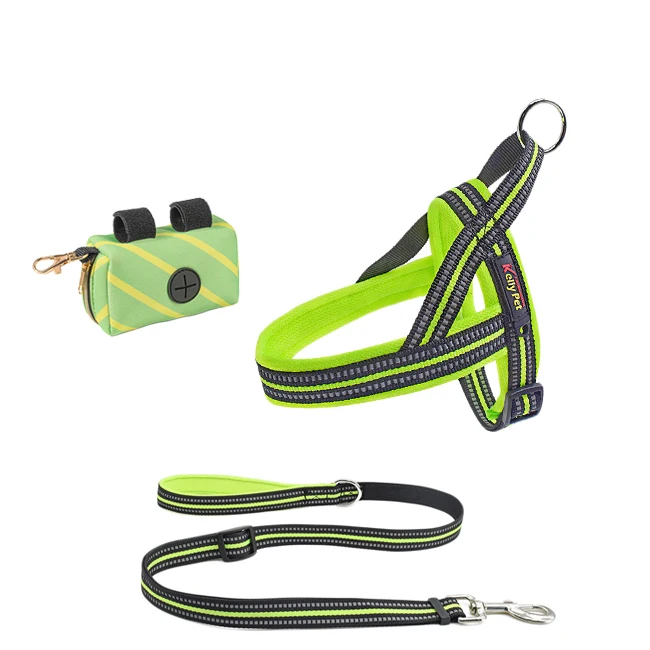 

pet dog chest harness leash summer breathable soft nylon reflective adjustable pet chest strap dog, Blue, green, orange, black