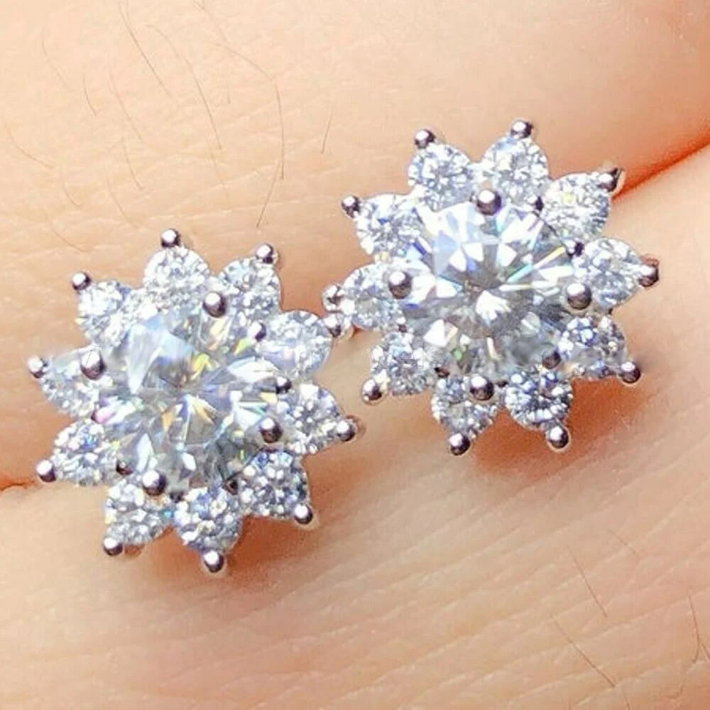 

Cute Girl Fresh Earrings Delicate Brilliant Crystal Accessories for Wedding Exquisite Women Dainty Lady Aesthetic Jewelry, Customized color