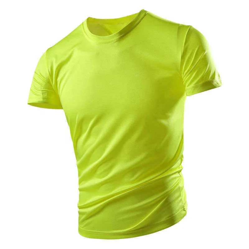 

Gulidd men's mesh quick-drying breathable short-sleeved solid color shirt