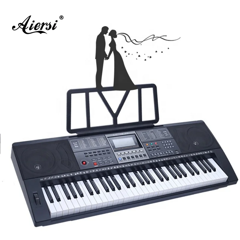 

Aiersi Piano Keyboard Electronic Organ Kids Song 61 Touch response keys Percussion Demo MIDI LCD Display