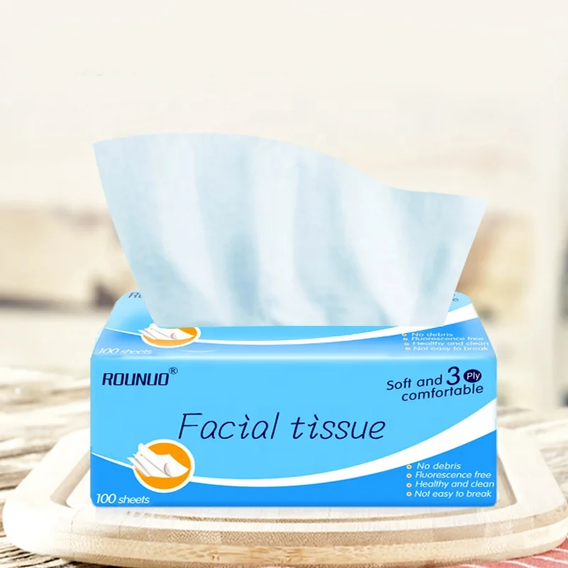 

Customized white virgin wood pulp soft factory price facial tissue paper