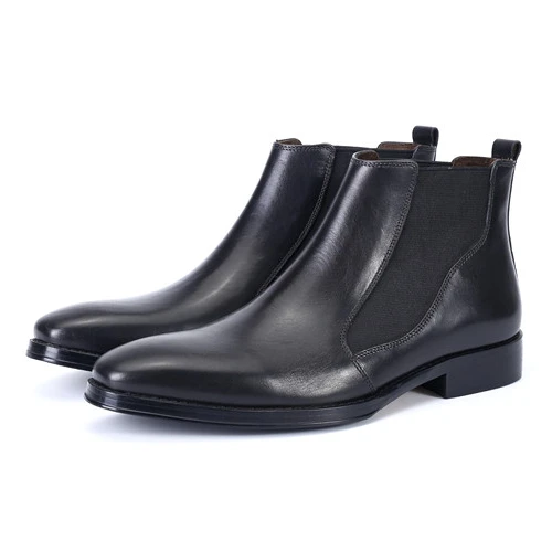 

New style flat platform mens leather chelsea boots shoes
