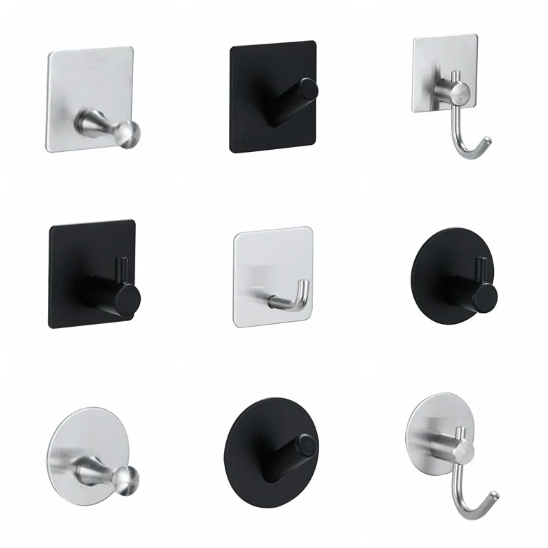 

Hot Sales Household Metal Kitchen Modern Stainless Steel Wall Hook, Black/silver