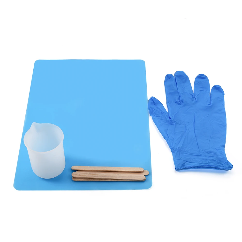 

1set Epoxy Resin Jewelry Making Tools Silicone Workbenches Silicone Cup Wood Stick Dispenser Gloves For DIY jewerly Making