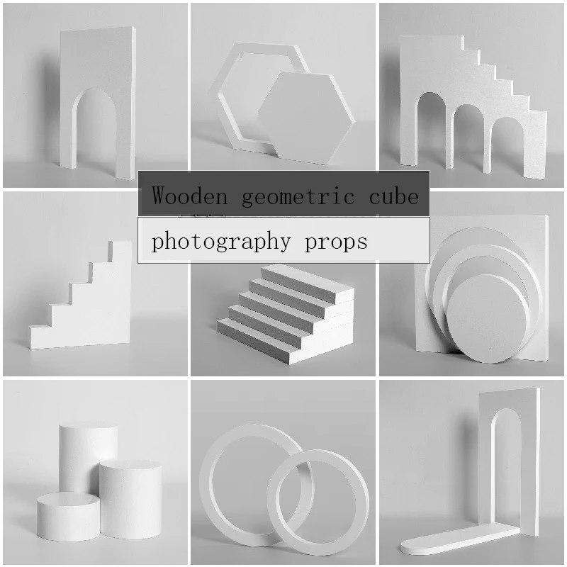 

15designs Ins Geometric Cube Photography Props Jewelry Shooting Cosmetics Posing Photo Background Props