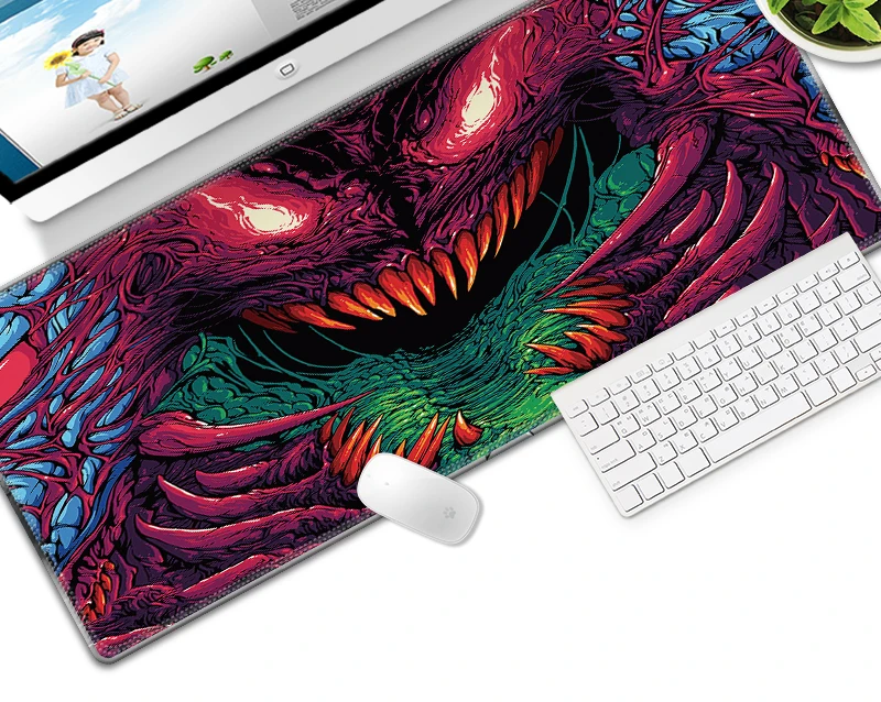 

40*90CM Raging Beast Black super large natural rubber original customized lock edge multi-color mouse pad