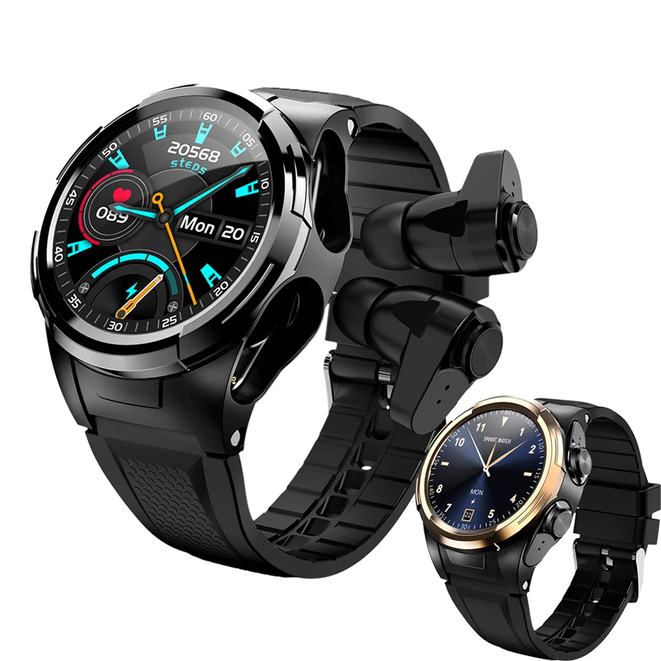 

BT wireless 2 in 1 Smartwatch TWS earphone S201 reloj hombre Smart Watch S201 with earbuds