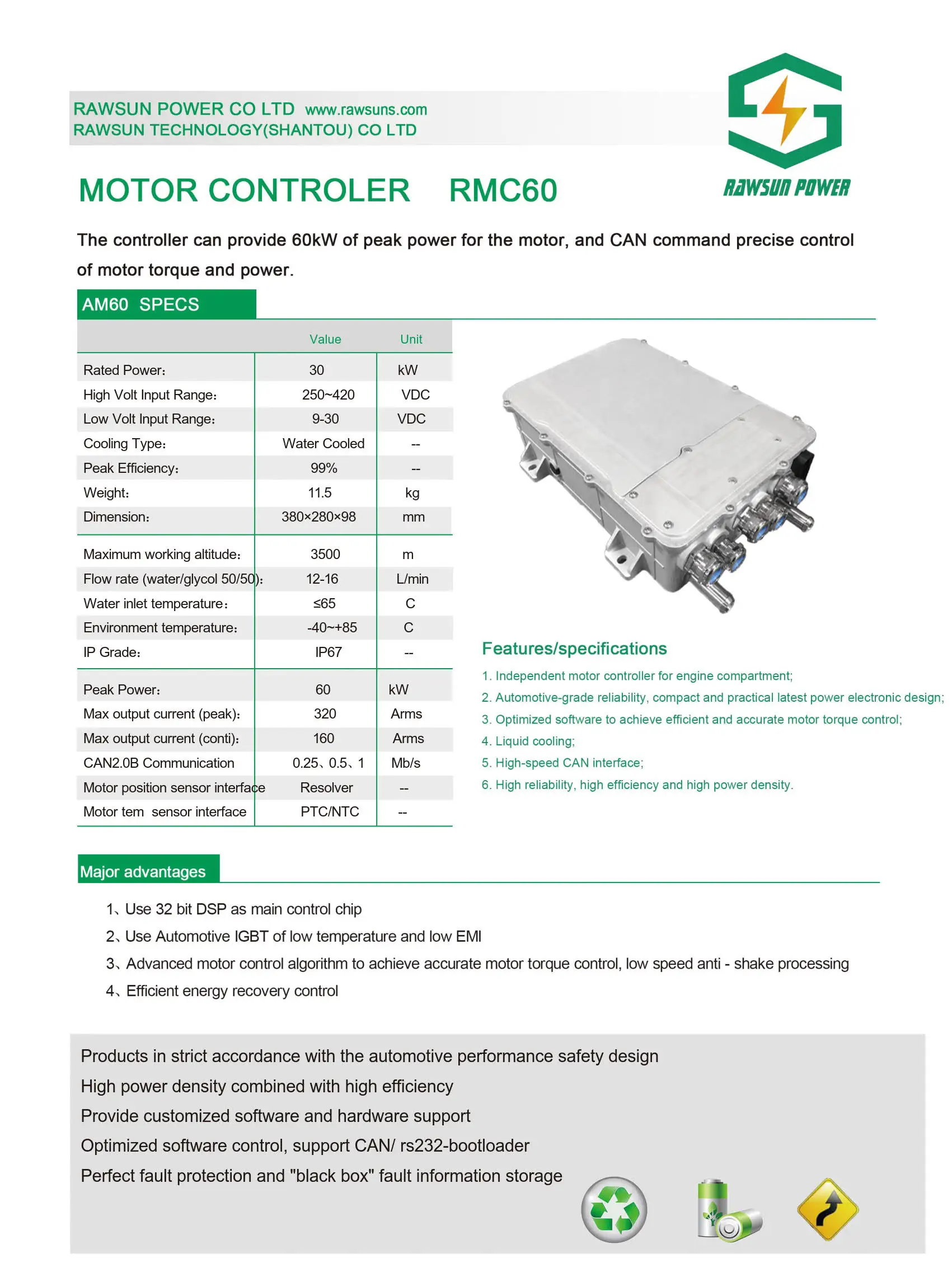 60240kw Electric Motor Controller Rmc300 High Quality Ev Conversion
