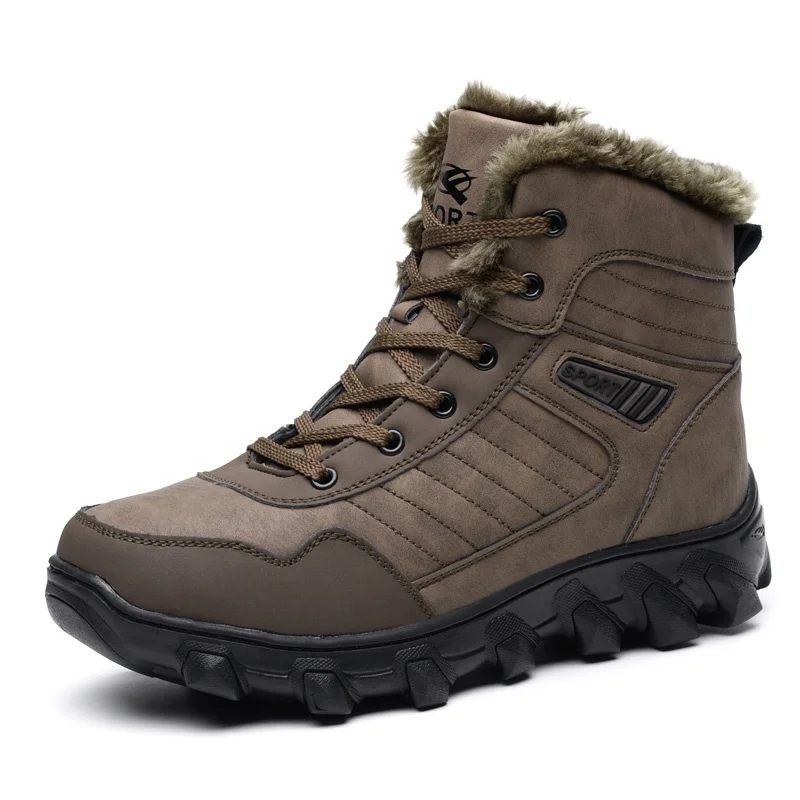 

2020 Hiking Shoes Outdoor Waterproof Boots Wholesale Mens Winter Snow Furry Boots Shoes Winter Warm Hiking Snow Fur winter boots