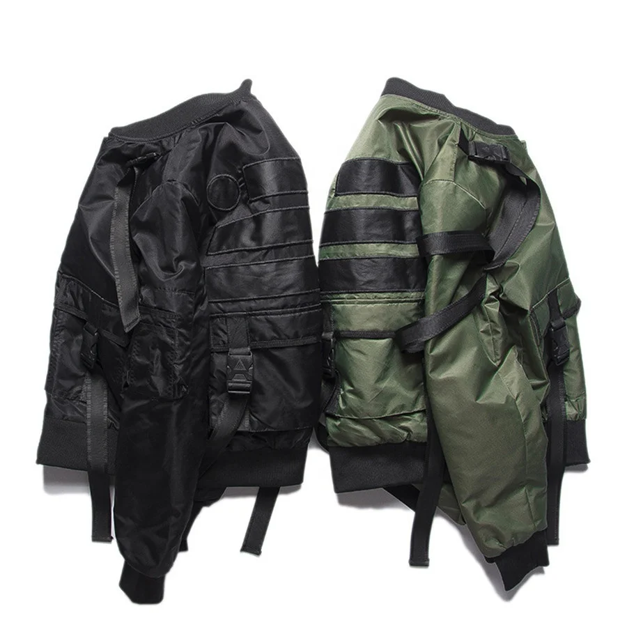 

Wholesale Fashion Winter mens blank dark green Delicate Cool hip hop bomber jackets