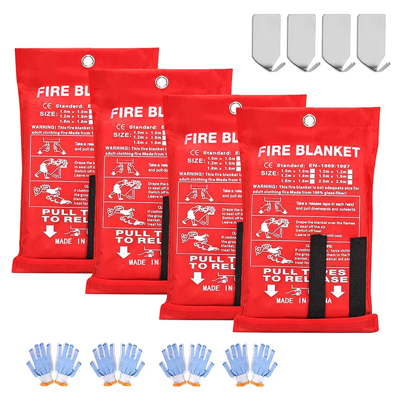 

430gsm custom Multiple sizes reusable Fire Retardant Fiberglass Safety Blanket Fire Prevention Blanket with CE