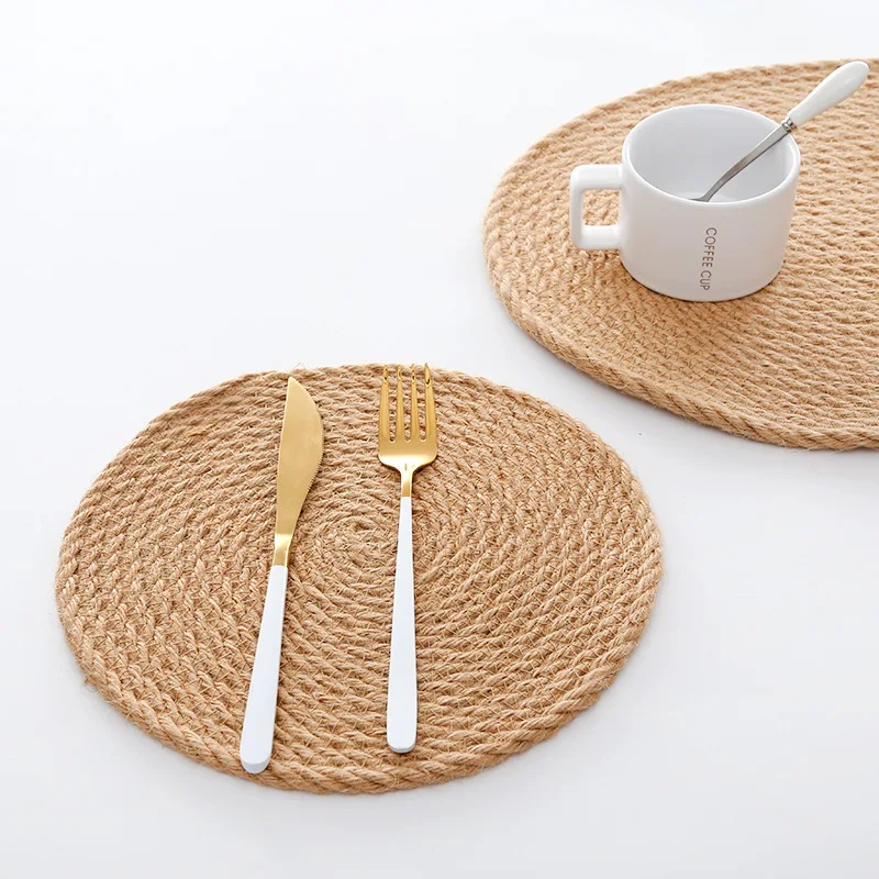 

IMF Wholesale Natural Round Handmade Woven Non-slip Placemats Dining Table Mat