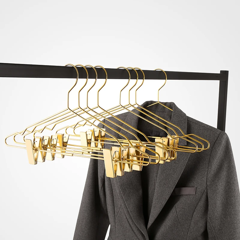 

Gold Metal Clothes Hanger with Clothespins Clip for Bra Underwear Lingerie Panties Drying Rack Hanger Hook