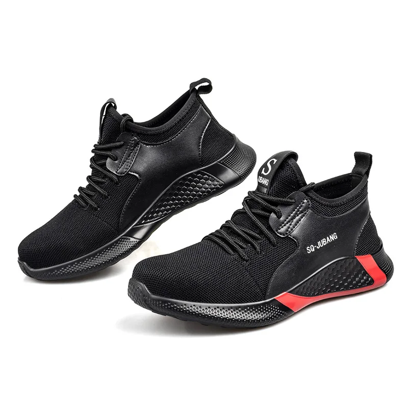 

Cheap Price Fashion Steel Toe Cap Men Proof Breathable Sneakers Protective Sport Work Lightweight Safety Shoes, Black