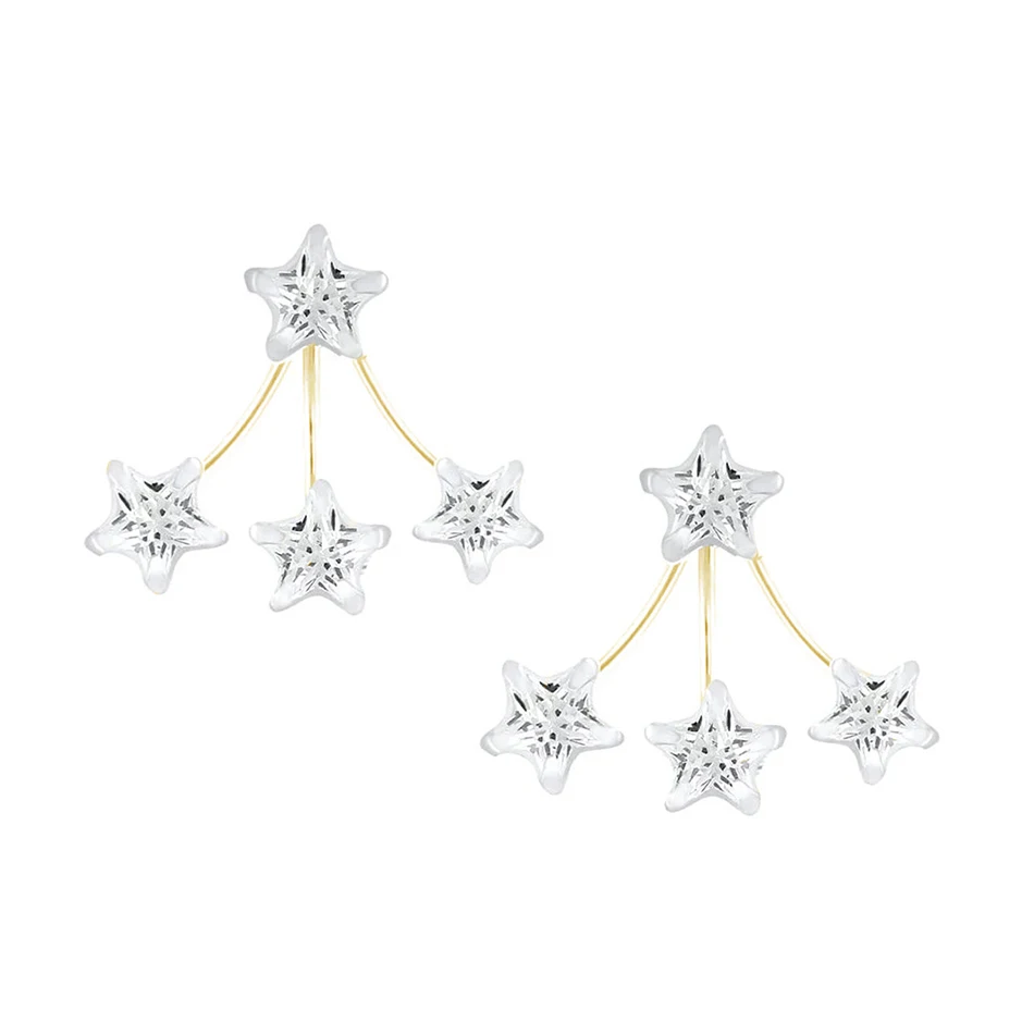 

Wholesale 18K Gold Plated Drop Earrings Silver 925 Sterling For Women Genuine Five-Pointed Star Classic High Quality Earrings