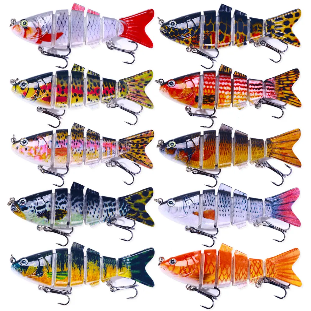 Jointed Fishing Lures Wholesales 10cm 18g Multi 6 Sections Life-like Pike Bass Trout Lures