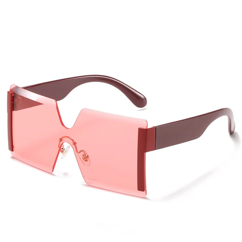 

2021 Women's New Oversized Square Sunglasses Frameless One-Piece Sunglasses Gradient Colorful Ladies Glasses, Picture shown