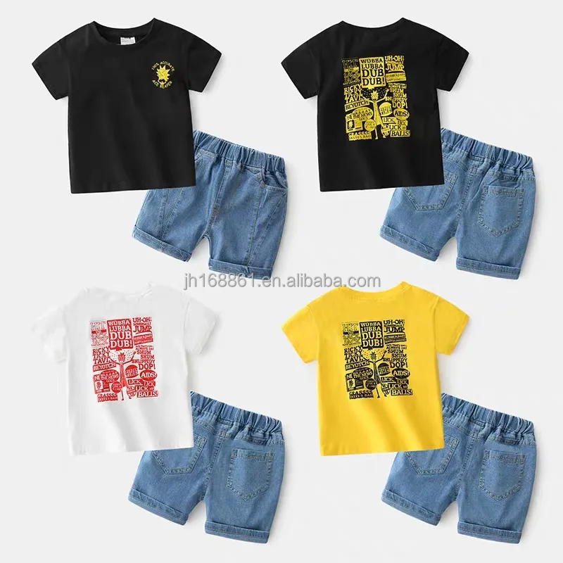 

Wholesale new summer baby clothing set children's fashion boys cartoon T-shirt shorts 2 sets of children's leisure sportswear, Picture