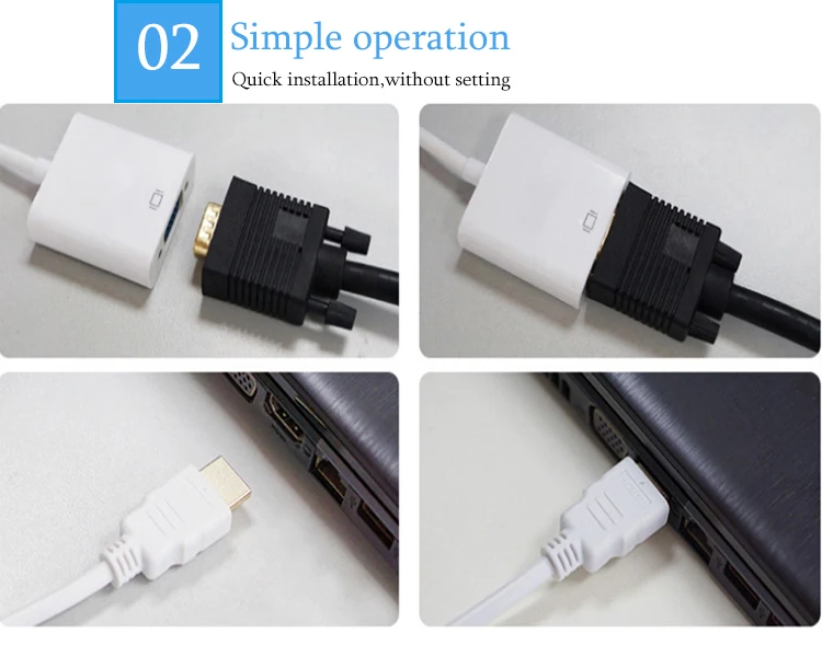 HDMI to VGA Adapter Digital to analog Audio Video Cable hdmi converter male to female 1080P for PC Laptop Tablet