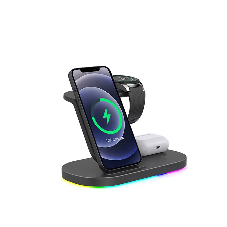 

2021 hot 10w 3 in 1 fast wireless charger stand for iPhone 12 for iwatch for airpods