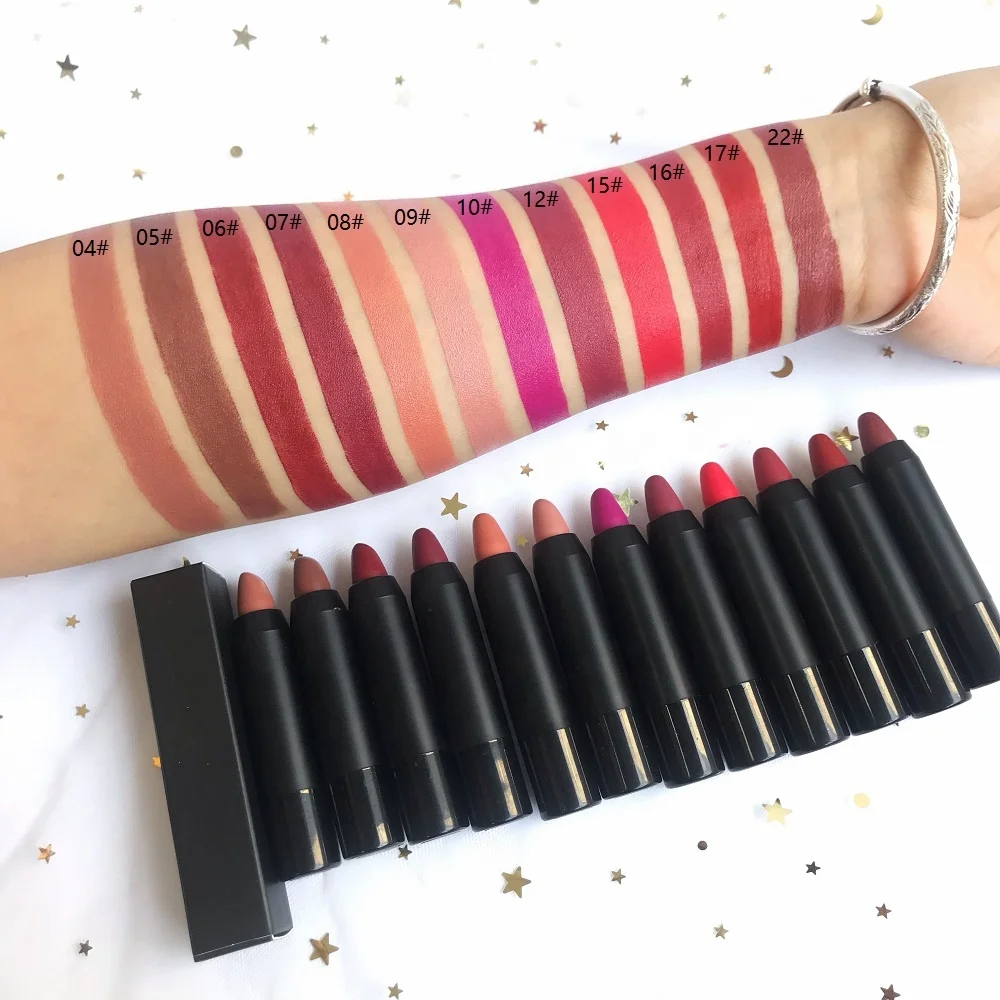 

No Logo Lip Matte Lipstick Crayon 12 Color Lipstick Low Moq