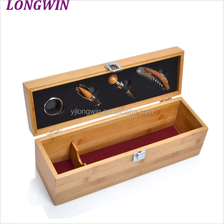 Wood Box Wine Opener Gift Set 4 Piece Corkscrew Wine Openers Gift Set