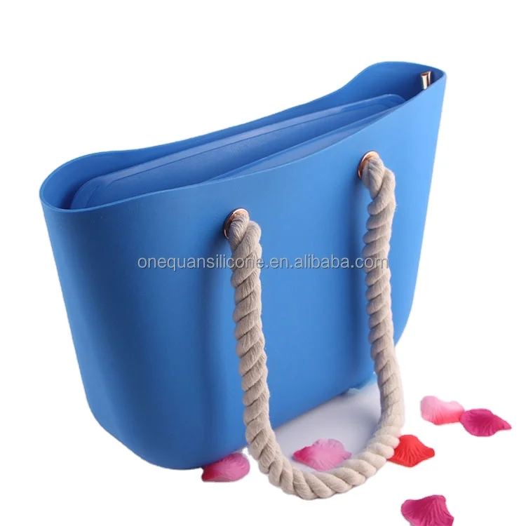 

Large Storage Silicone Hands Bag Rubber Durable Beach Tote Bag, Fashion Women Beach Bag