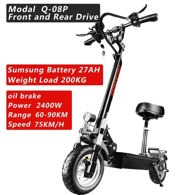 

Fieabor EU&USA Warehouse Ready To Ship 1200w 2400w 48v 60v 10.5inch Adult Electric Scooter with Removable Seat