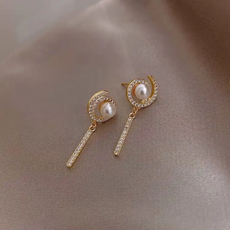 

Pearl Korean Lollipop Simple Earrings Nihaojewelry Wholesale, As pictures