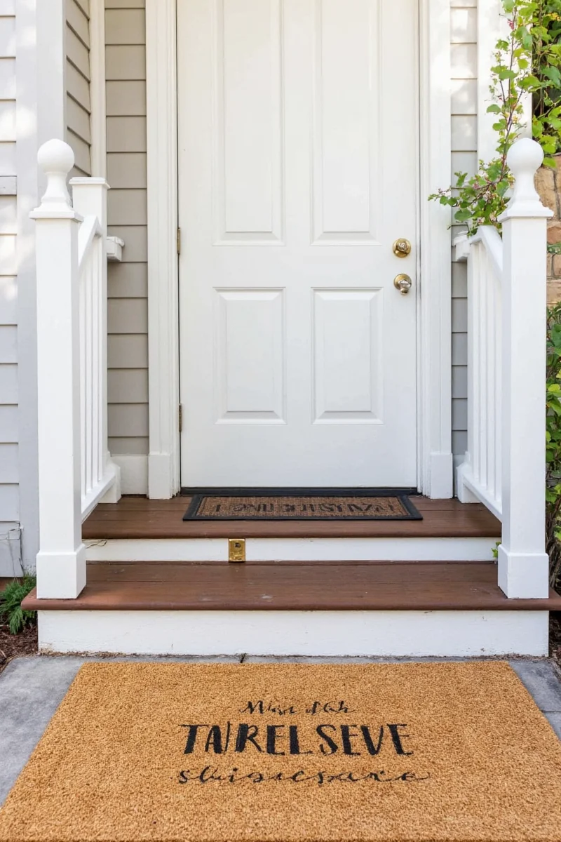 Sparkly silver 'Hello' doormat