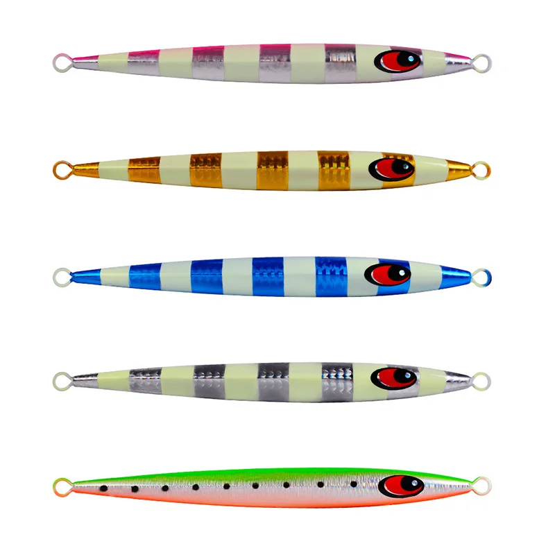 

WEIHE 150g 200g 250g Lead Fish Jig Metal Fishing Lure Luminous Lures For Long Casting Sea Fishing, 5 colors