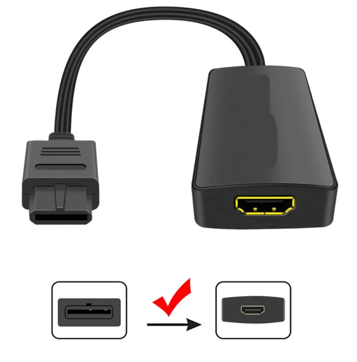 

Plug and play for Nintendo 64 to HD MI converter HD link cable for N64, Black