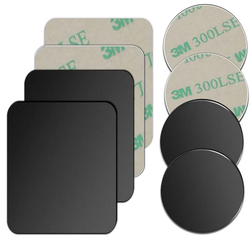 

2020 New Trendy Metal Plate Disk For Magnet Car Phone Holder Universal Anti-slip Iron Sheet Sticker Phone Paste Disk, Black silver