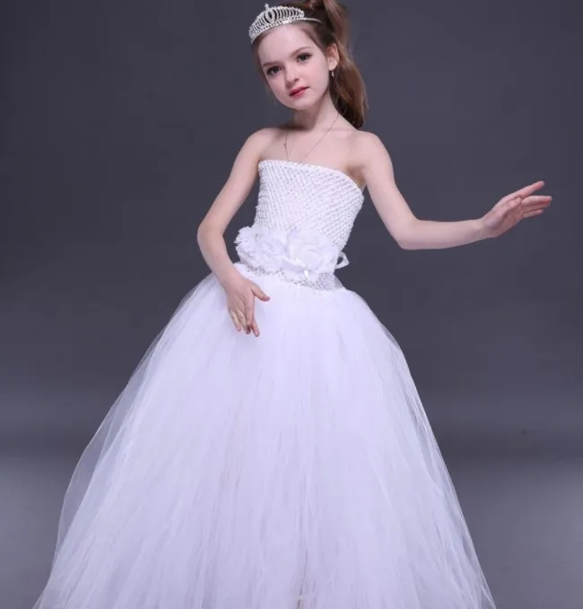 

Big Girl Wedding Tutu Dresses Waist With Flower Wedding Tutu Dresses