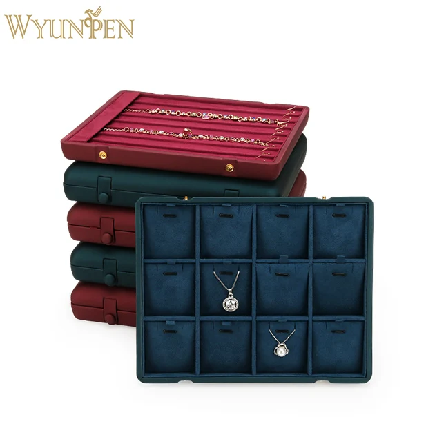 

WYP Jewelry Box for Ring &Bracelet &necklace &earring Jewelry Trays For Wedding Luxury Custom Pendant jewelry display, Red /dark green