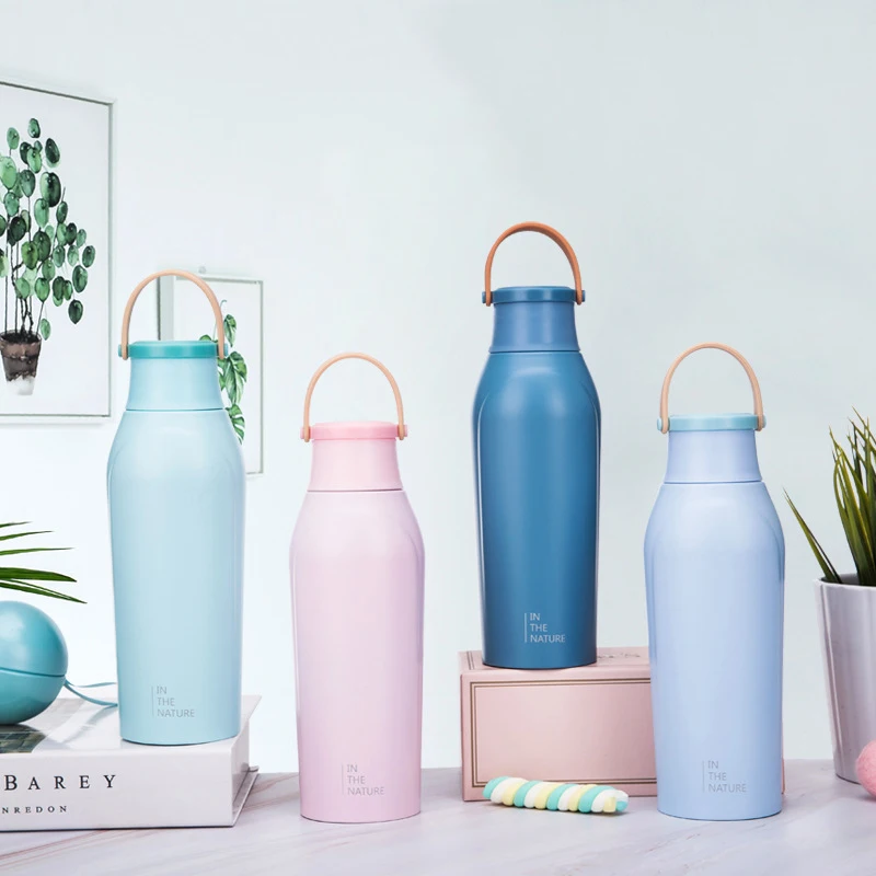

Portable Thermos Vacuum Flask Insulated Stainless Steel Sports Water Bottle, Black, white, blue, pink, green, light blue