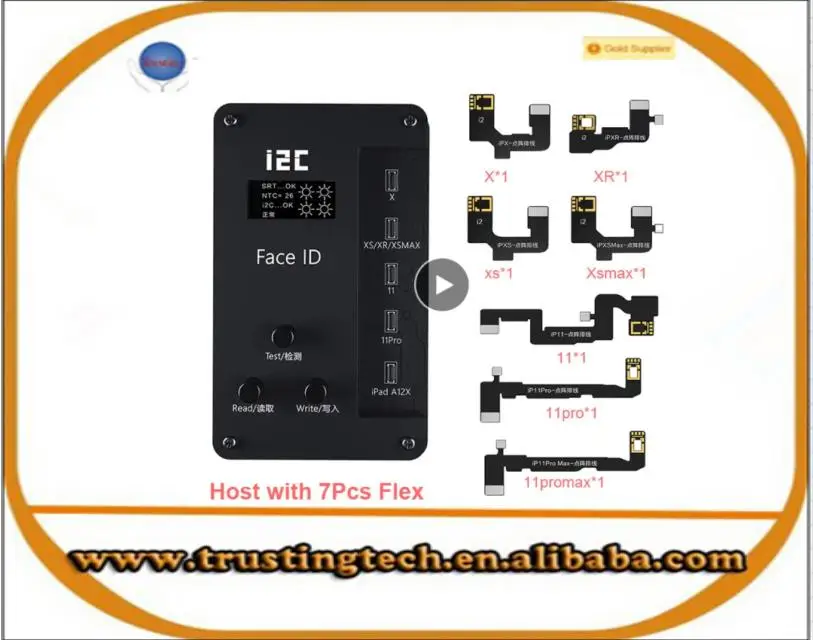 

i2C Single One Face ID Dot Matrix Flex Repair Kit Flex Cable ForiPhon X XR XS Max 11 11 Pro 11 Pro Max 12mini 12 pro 12 promax