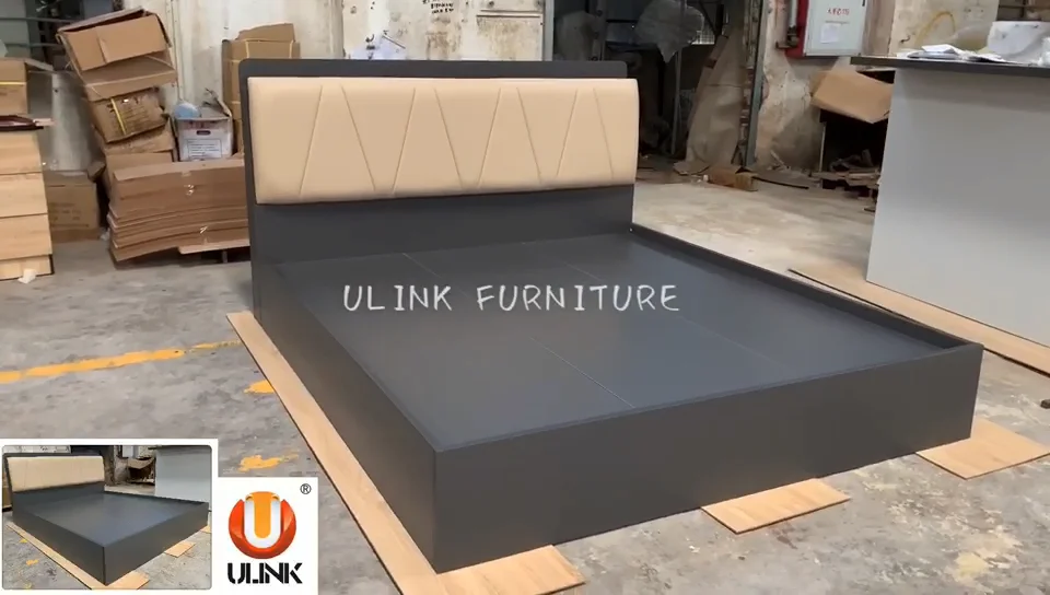 Modern Bed Room Furniture Home Bedroom Set Wooden Hotel Queen Double