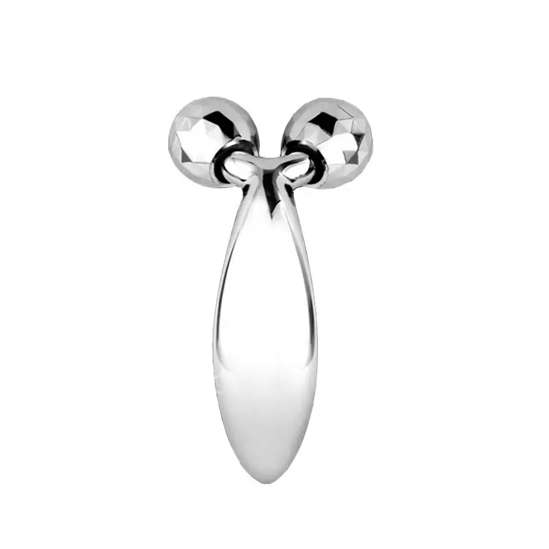

Metal Face Massager Roller Face Lift Tool Firming Tools for V-shaped Beauty Massage 3D Facial Roller, Silver