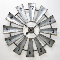 

Big Size Rustic Chinese OEM Vintage Farmhouse Decorate Large Windmill Quartz Wall Clock