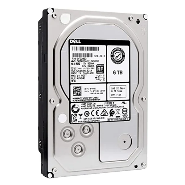 

Original Dell HDD 12Gbs SAS 7.2K LFF hard drives dell 6TB, Silver