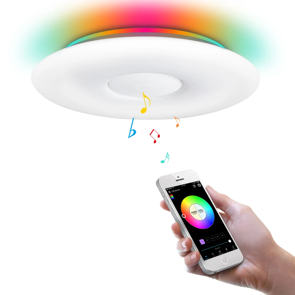 WiFi smart Ceiling Lamp 36W With blue-tooth Speaker App Remote Control Smart Lights  Work With Amazon Alexa Google Home