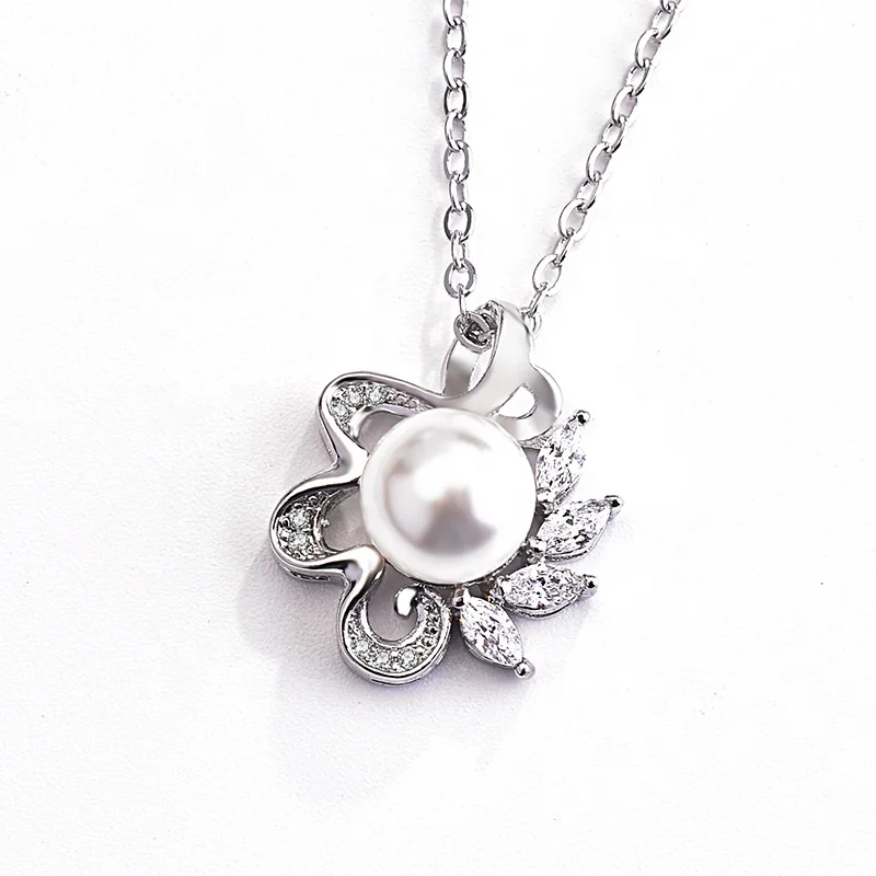 

Trendy Pearl Flower Clavicle Necklace For Women Accessories Charm Jewelry Necklace For Girls Birthday Party