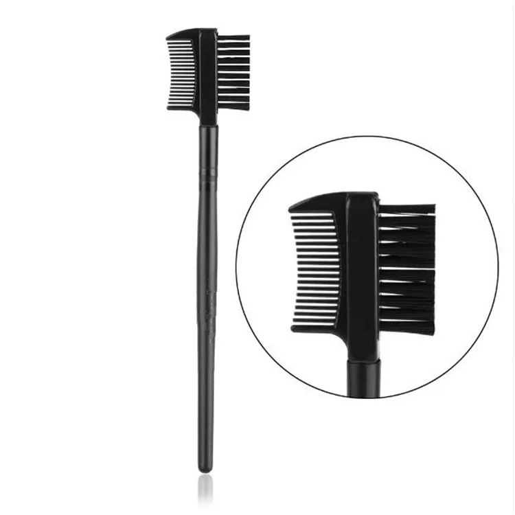 

New Fashion Beauty Makeup Tool Cosmetic Black Dual Purpose 2 in 1 Eyebrow and Eyelash Brush, Black, clear &black